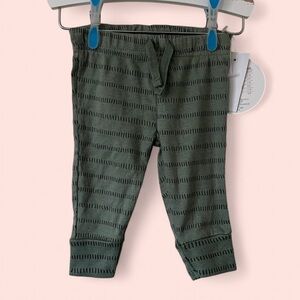 3-6M Infant Baby Boy Baby Girl Olive Green & Black Zigzag Striped Joggers NWT